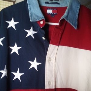 Rare Vintage Tommy Hilfiger American Flag Shirt